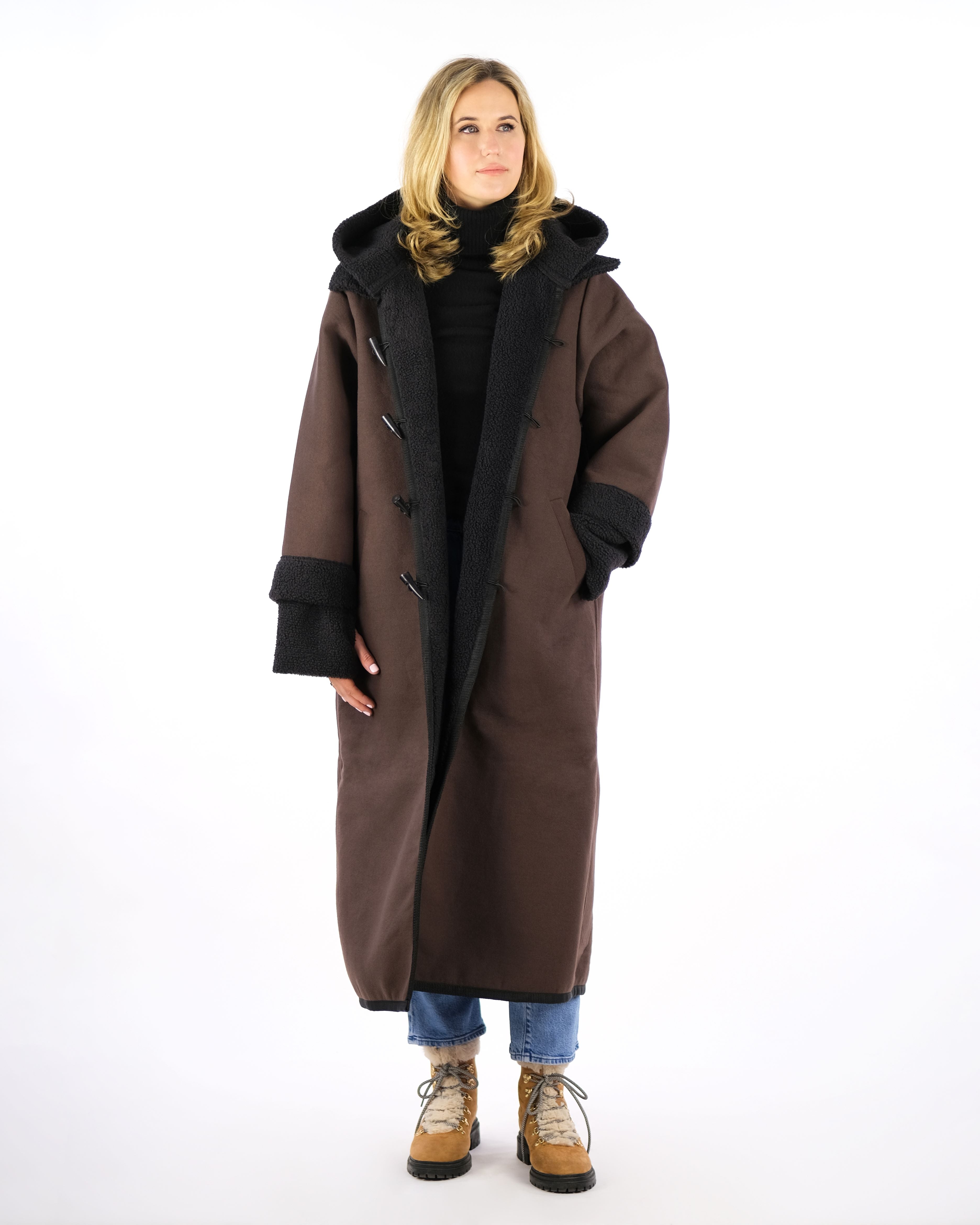 Petite Patchwork Faux Fur Belted Coat | boohoo USA